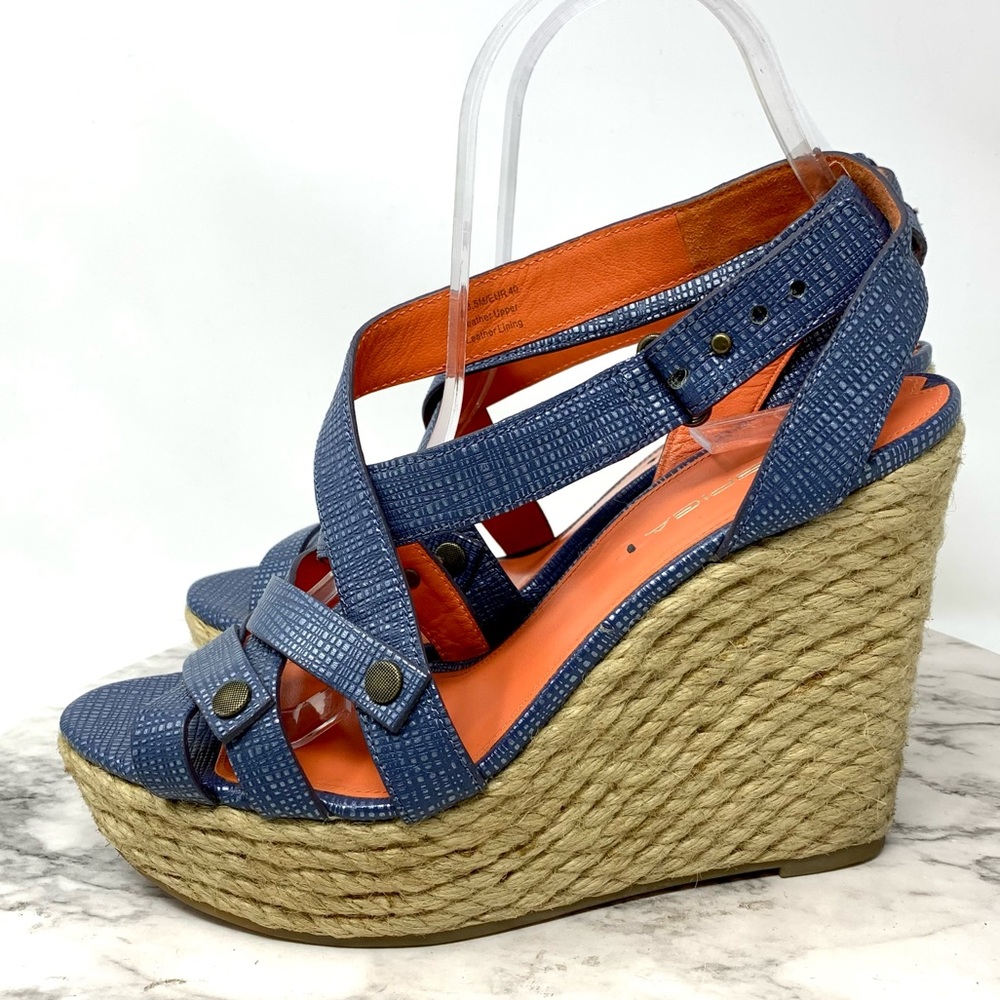 Via Spiga Karla Textured Open Toe Espadrille Wedge 8.5 Classic Resortwear Summer - Picture 3 of 16
